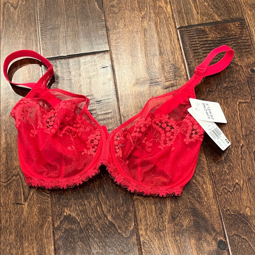 Simone Perele Lace Wish Sheer Plunge Bra 30G